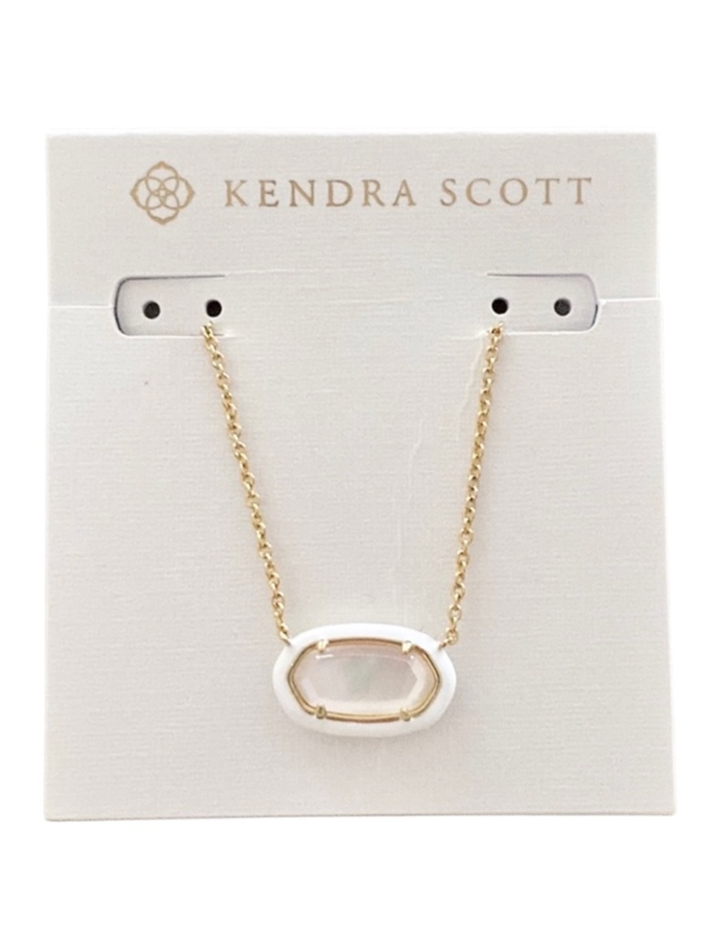 **SOLD!** Kendra Scott Elisa Gold Enamel Framed Short Pendant Necklace NWT